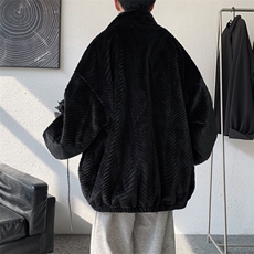 冬季新款兔毛外套男潮牌高街痞帅情侣休闲加厚保暖棉衣棉袄Y92，男装棉衣，星座506