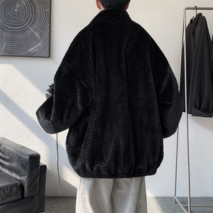 冬季新款兔毛外套男潮牌高街痞帅情侣休闲加厚保暖棉衣棉袄Y92图片