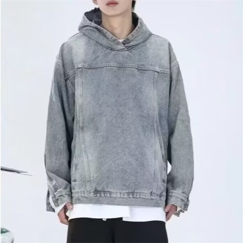 JK8605-P56美式复古潮牌做日水洗牛仔连帽外套男女高街情侣夹克,男装工装外套,电商B323A