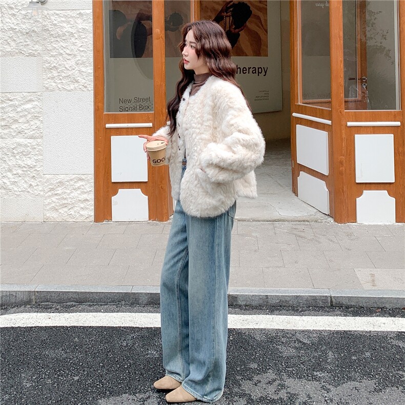 2B72-8611P175K258环保皮草皮毛一体外套,女装皮草,乐吉娜