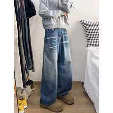 美式复古泼墨设计感牛仔裤M776P45，男装牛仔裤，星座1116-2