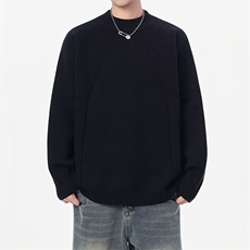 M57-P57百搭长袖毛衣ins时尚文艺慵懒简约日系气质潮流流行，男装针织衫/毛衣，电商B323A