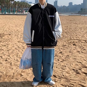 潮流夹克潮男春季棒球领夹克J812P45图片