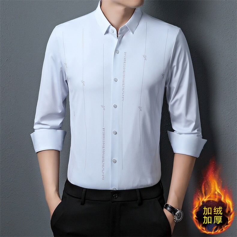 CA10108300钱塘2020-2冬季厚款商务休闲纯色中年男士衬衣P77图片