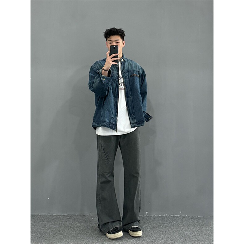 B221美式高街暗黑小众重工艺加厚牛仔外套SY2433-P95控129,男装工装外套,电商B221