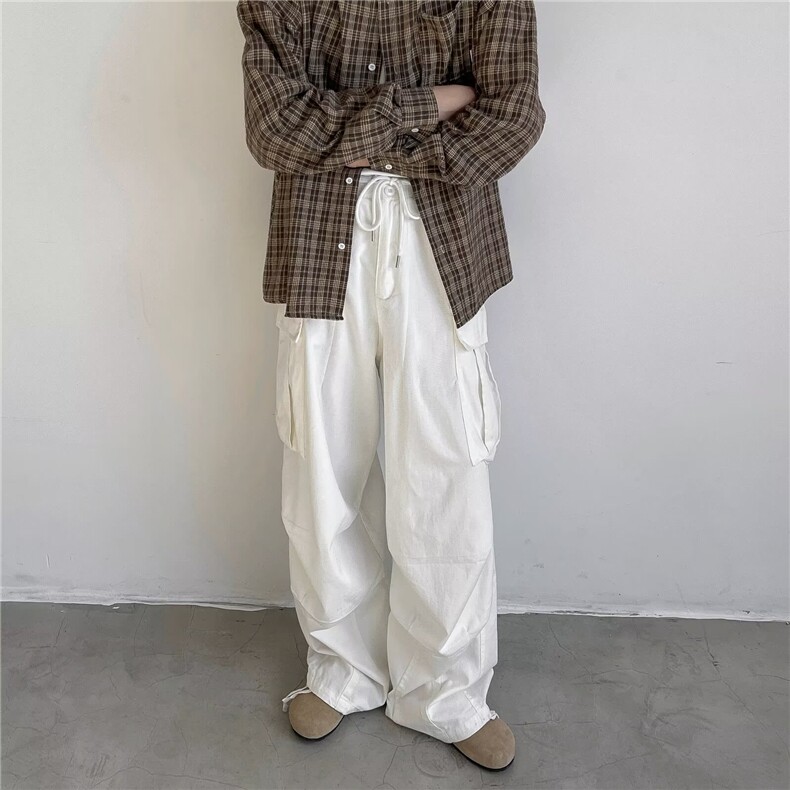 直筒工装裤男2024新款春季抽绳束脚卫裤Q103-P53,男装休闲裤,星座1109-3
