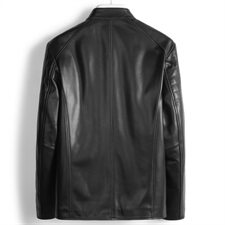 L12A19176男士皮衣夹克外套立领修身短款真皮绵羊皮机车皮衣P450，男装皮衣，电商B360