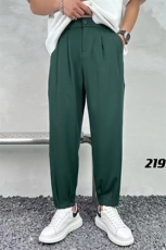 男简约宽松休闲裤垂感纯色枭光长丝面料长裤A329-K2195-P48，男装休闲裤，电商A329