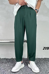 男简约宽松休闲裤 垂感纯色枭光长丝面料长裤 A329-K2195-P48图片