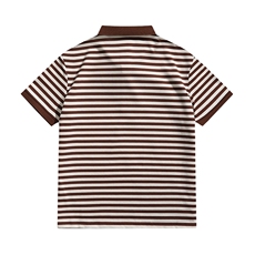 白底图高级感轻奢夏季短袖T恤翻领条纹大码Polo衫半袖T0253-P55，男装T恤，电商D342-2