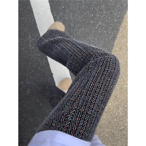 美式加厚裤子男秋冬小香风条纹编织直筒休闲裤XK84-P60