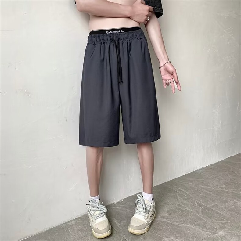 高街设计感小众休闲后拉链潮牌短裤男夏季宽松直筒阔腿DK80-P38,男装休闲裤,星座1109-3