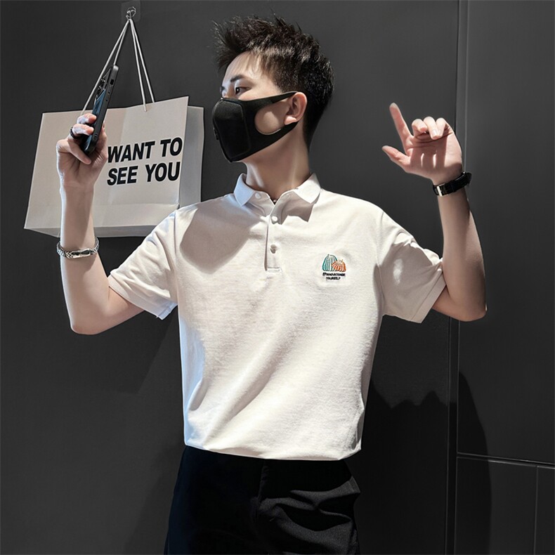 2024夏季新款时尚南瓜刺绣短袖男士翻领POLO衫          PL52-P58图片
