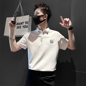 2024夏季新款时尚南瓜刺绣短袖男士翻领POLO衫 PL52-P58图片