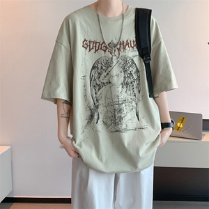 已注册/夏季内景ins韩版情侣短袖T恤男潮宽松大码打底DT00582/P25图片