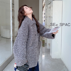 2C217现货皮毛一体羊羔毛外套款号8109P215K328，女装短外套，2C217