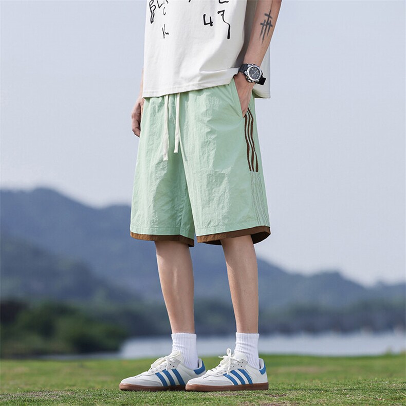 三条杠条纹短裤夏季糖果色男速干运动透气清凉短裤Q29137-特P25,男装牛仔裤,星座610（原A335）