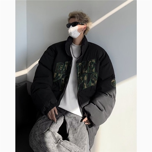 冬季立领棉衣外套男绣花潮牌休闲日系潮流青少年复古运动棉服图片