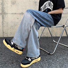高街ins潮牌休闲裤直筒宽松阔腿裤设计感渐变牛仔裤男K7347-P38，男装牛仔裤，星座512-3