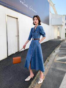 2021夏季牛仔连衣裙，女装连衣裙，雪儿诱惑