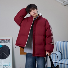 ！冬季条纹五防立领加绒加厚棉衣情侣撞色棉服外套MY7777-P68，男装棉衣，星座610B-1