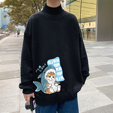M18217-P45加绒款-P65半高领毛衣男士大码针织衫男毛线衣男，男装针织衫/毛衣，电商A040