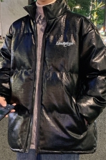 港风直播抖音高品质宽松男羽绒棉加厚PU皮棉衣外套M1504P90，男装棉衣，电商C408(原B339-1)