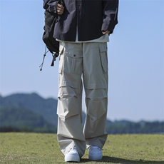 美式工装裤男女新款褶皱复古宽松阔腿直筒休闲裤Q1255-P50，男装工装外套，星座1008