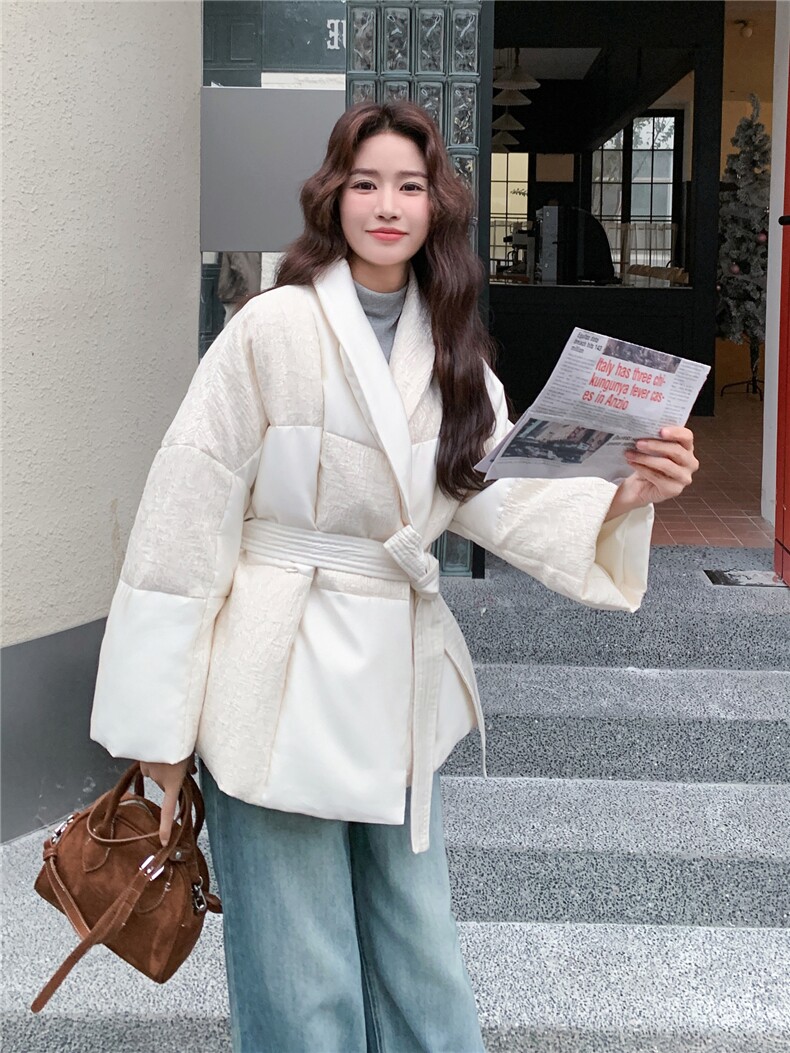 现货新中式绑带羽绒服女款冬季2025新款超好看,女装羽绒服,仟媚宠