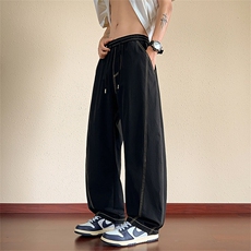 冰丝休闲裤夏季新款直筒宽松阔腿长裤凉感弯刀裤A436-2585-P40，男装休闲裤，电商A436
