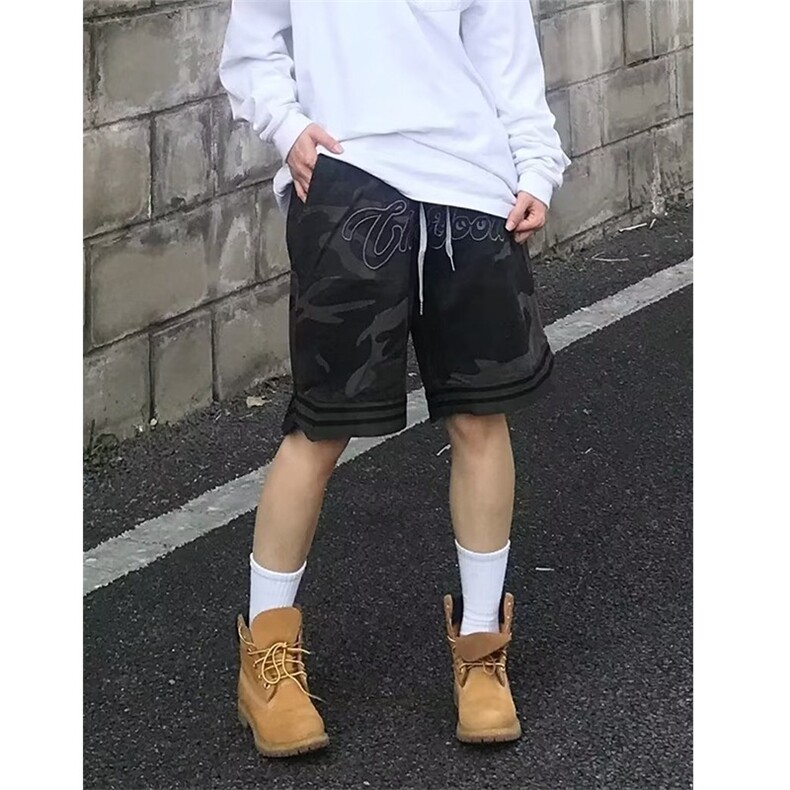 美式复古迷彩工装短裤男女2025夏季新款五分裤运动裤YDA15-P36图片