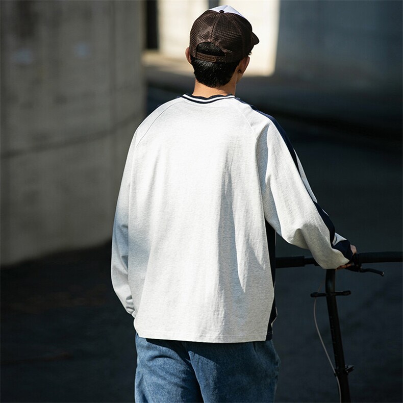 2025可二开美式复古撞色拼接纹提花V领冰丝速干球服TC3213-P35,男装T恤,星座717