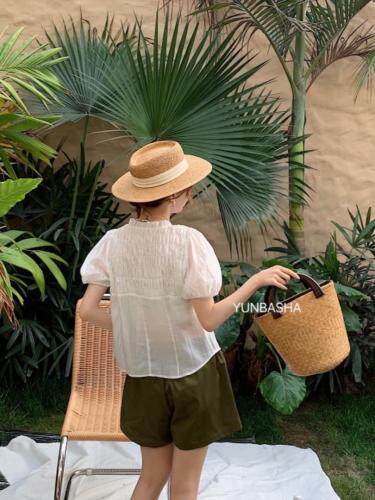 打皱天丝上衣，女装，韵芭莎