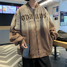 扎染刺绣棒球服外套男港风秋季宽松青少年学生休闲夹克JK0705-P68，男装夹克，星座308B-1