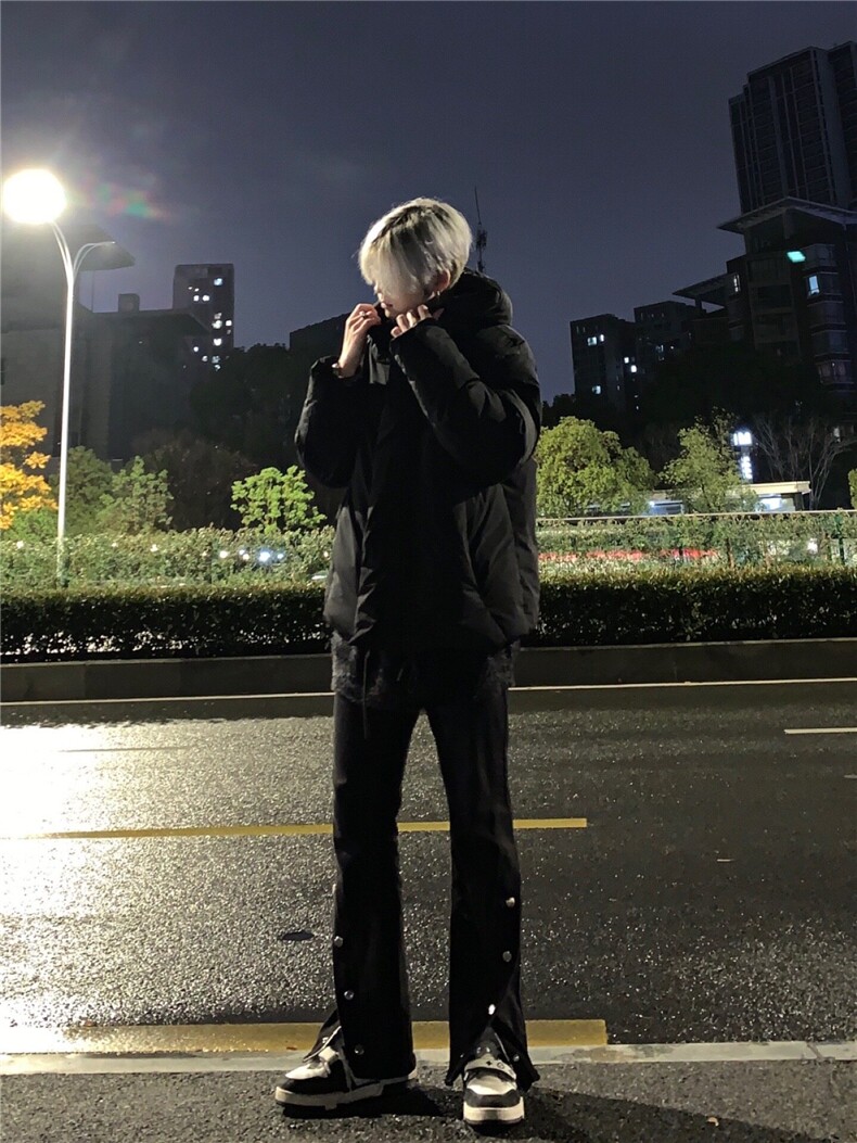 高街美式排扣牛仔裤拉链设计感直筒牛仔裤,男装牛仔裤,星座310A-4