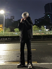 高街美式排扣牛仔裤拉链设计感直筒牛仔裤，男装牛仔裤，星座310A-4