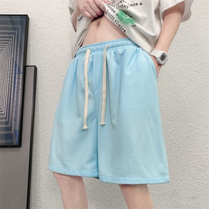 HD74099-P22 华夫格短裤男大码宽松五分裤男直筒中裤图片