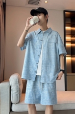 35580-P63大码控98大码夏季男士休闲套装，男装休闲套装，星座209