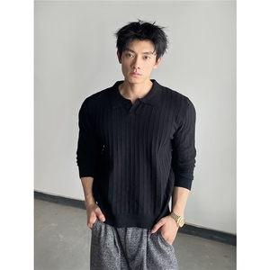 美式复古老钱风翻领POLO衫男女休闲打底针织衫上衣SM92 P41图片