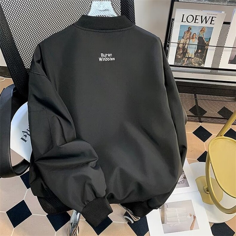 美式复古拉链棒球服春秋季潮牌飞行员夹克男休闲外套682/P59,男装夹克,星座506B