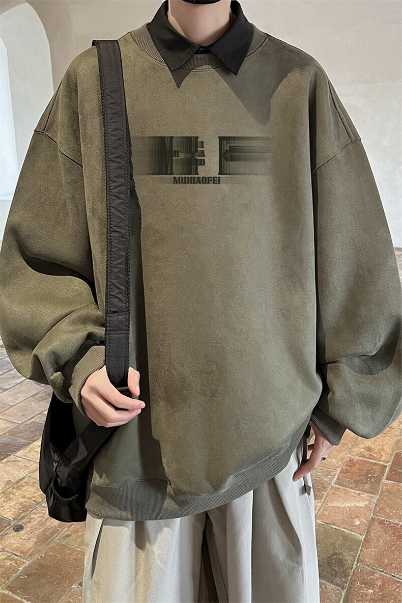 量大优可提供视频麂皮绒卫衣圆领HD019-1-LPYL4125-P30,男装卫衣,电商019-1