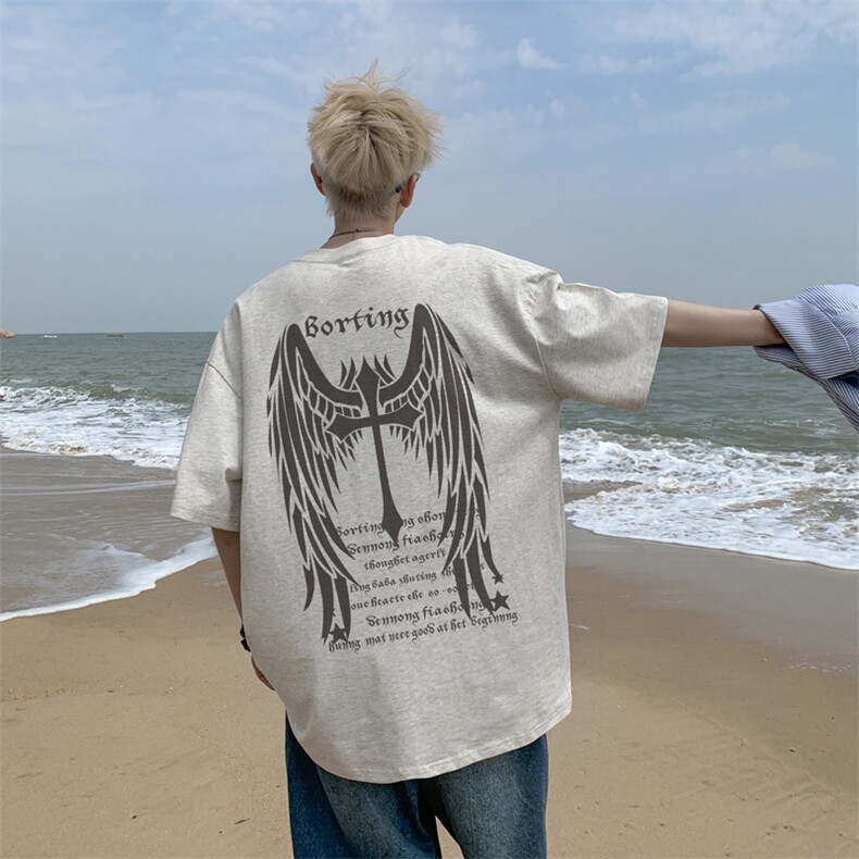 已注册/夏季外景纯棉情侣短袖T恤男宽松圆领半袖衫DT9707/P25,男装T恤,电商B316