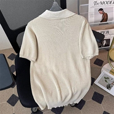 老钱风针织短袖polo衫男夏季美式复古高级感t恤cleanfit凉感半袖，男装T恤，星座410-6（原星座1304-1）