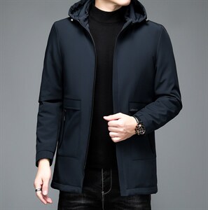 中年男士脱卸帽羽绒服冬季中年爸爸冬装休闲款外套ALXB2017-P240图片