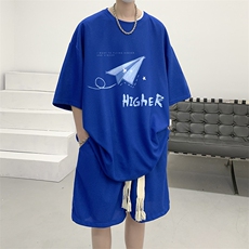 华夫格套装运动短袖t恤套装休闲两件套一套HZ84270-P44，男装T恤，电商A040