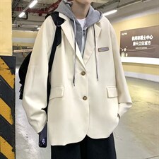 男秋季外套潮西服假两件上衣连帽夹克LG26P70，男装夹克，星座1116-2
