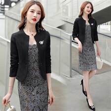 春秋修身小西装女短款小个子名媛气质收腰显瘦高级感小香风短外套，女装短外套，婵米儿