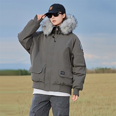 CC075-P120工装棉服中长款情侣派克服毛领，男装棉衣，星座911-3