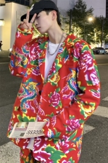 XZ01港风文艺男大码宽松西服东北大花潮牌开衫男女风民族，男装西服，星座115A(原星座507）