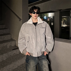 405A美式高街大毛领短款棉衣座山雕棉服MY25803-特批95控178，男装棉衣，星座405A